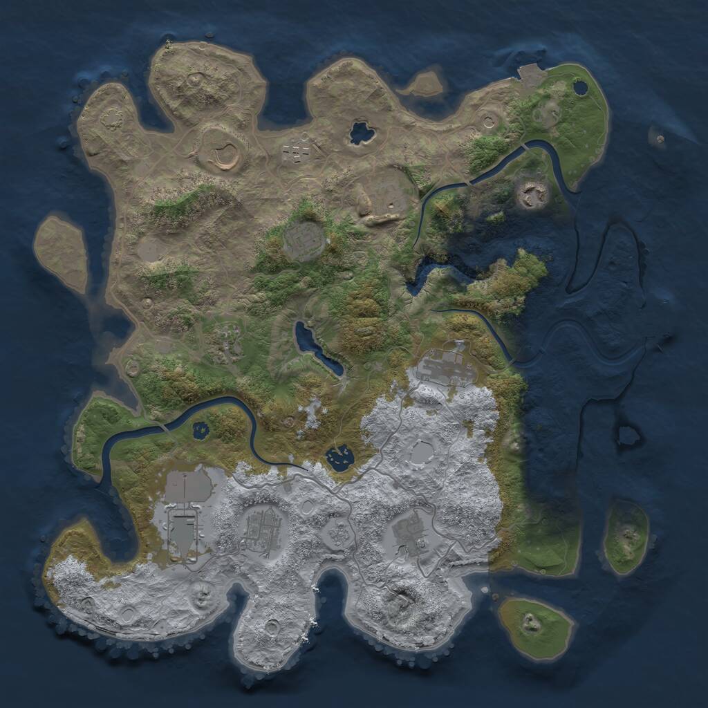 Rust Map: Procedural Map, Size: 4000, Seed: 913062127, 16 Monuments