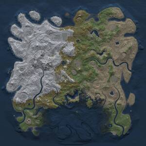 Thumbnail Rust Map: Procedural Map, Size: 5000, Seed: 9118413, 17 Monuments