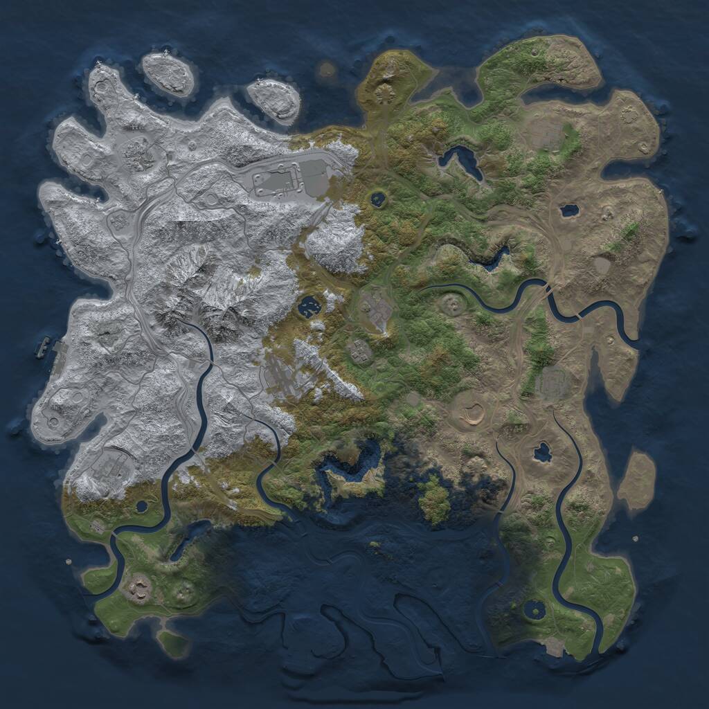 Rust Map: Procedural Map, Size: 5000, Seed: 9118413, 17 Monuments
