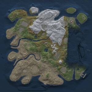 Thumbnail Rust Map: Procedural Map, Size: 3700, Seed: 1894013652, 15 Monuments