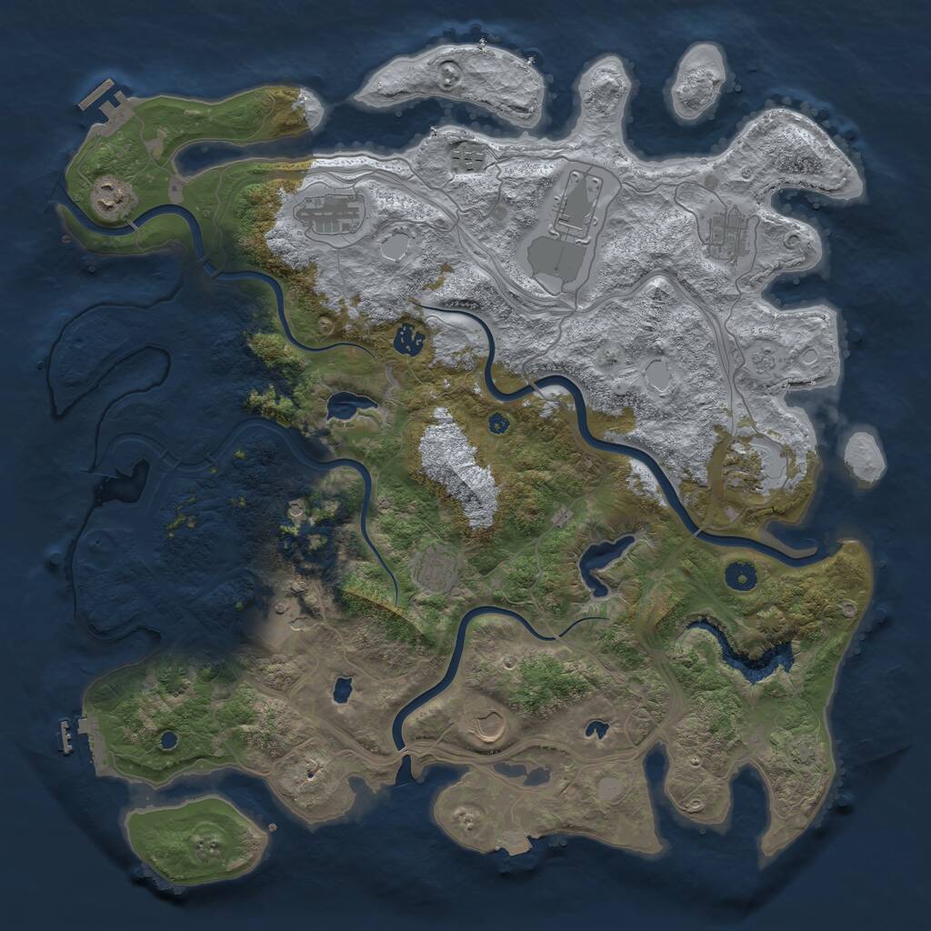 Rust Map: Procedural Map, Size: 4500, Seed: 1891079584, 16 Monuments