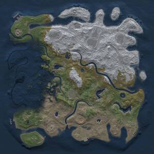 Thumbnail Rust Map: Procedural Map, Size: 4500, Seed: 1891079584, 18 Monuments