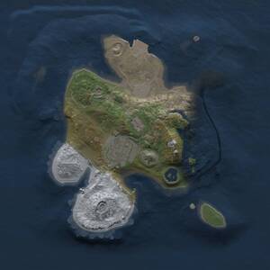 Thumbnail Rust Map: Procedural Map, Size: 2000, Seed: 1373038374, 2 Monuments
