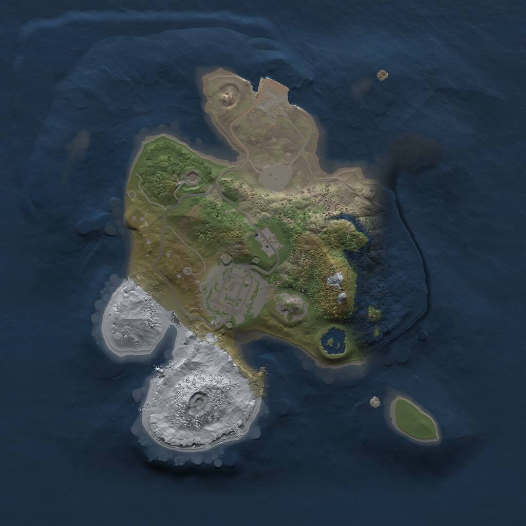 Rust Map: Procedural Map, Size: 2000, Seed: 1373038374, 2 Monuments