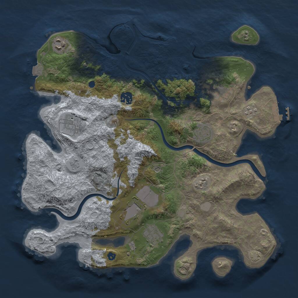 Rust Map: Procedural Map, Size: 3600, Seed: 1534325319, 14 Monuments