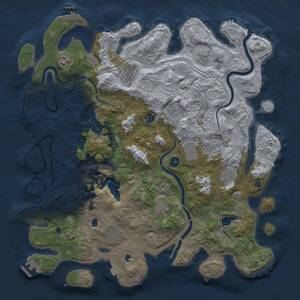 Thumbnail Rust Map: Procedural Map, Size: 4500, Seed: 1926254356, 16 Monuments