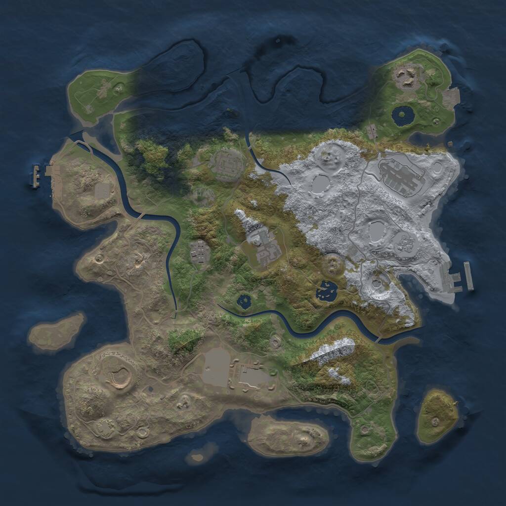 Rust Map: Procedural Map, Size: 3559, Seed: 1337, 14 Monuments