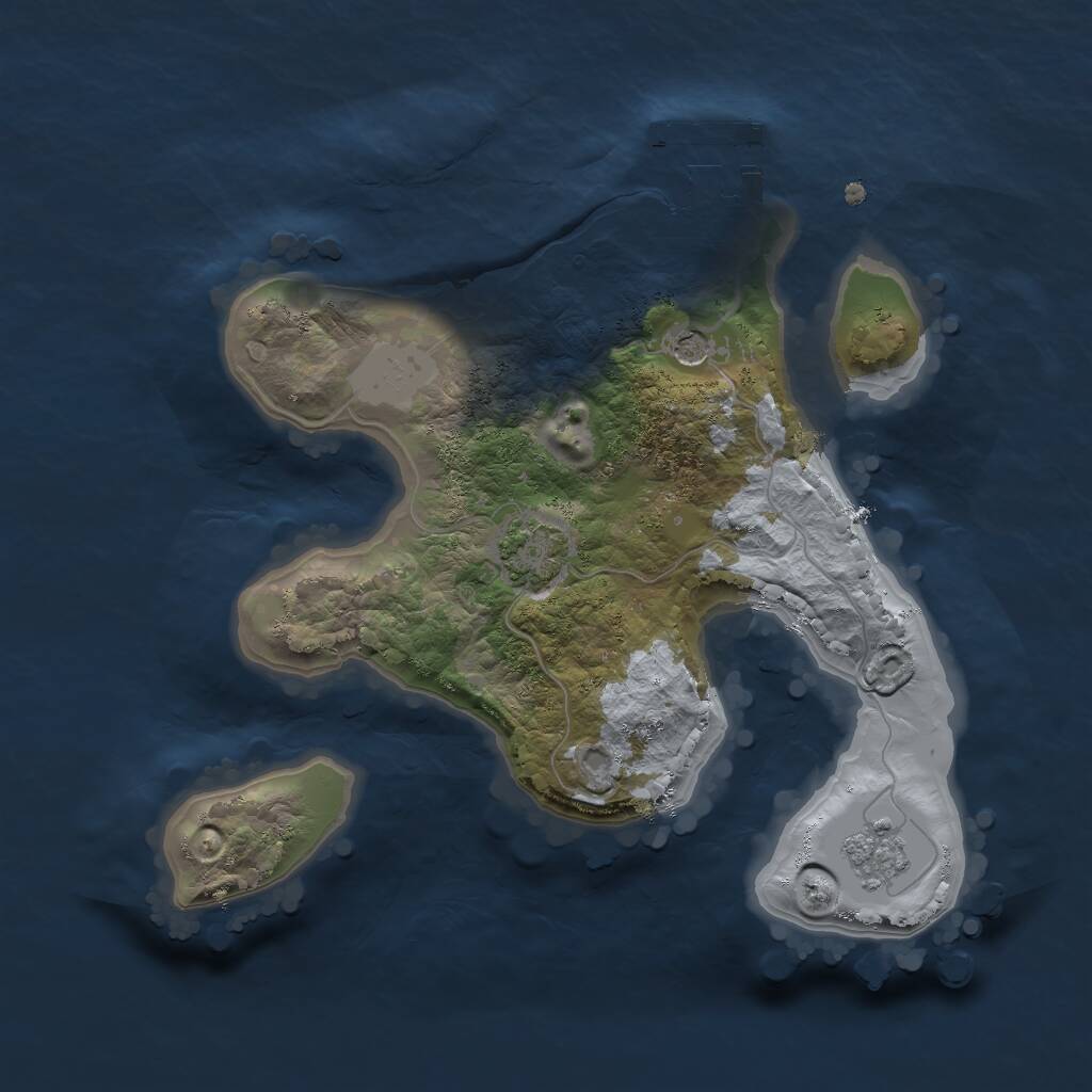 Rust Map: Procedural Map, Size: 2000, Seed: 333516179, 5 Monuments