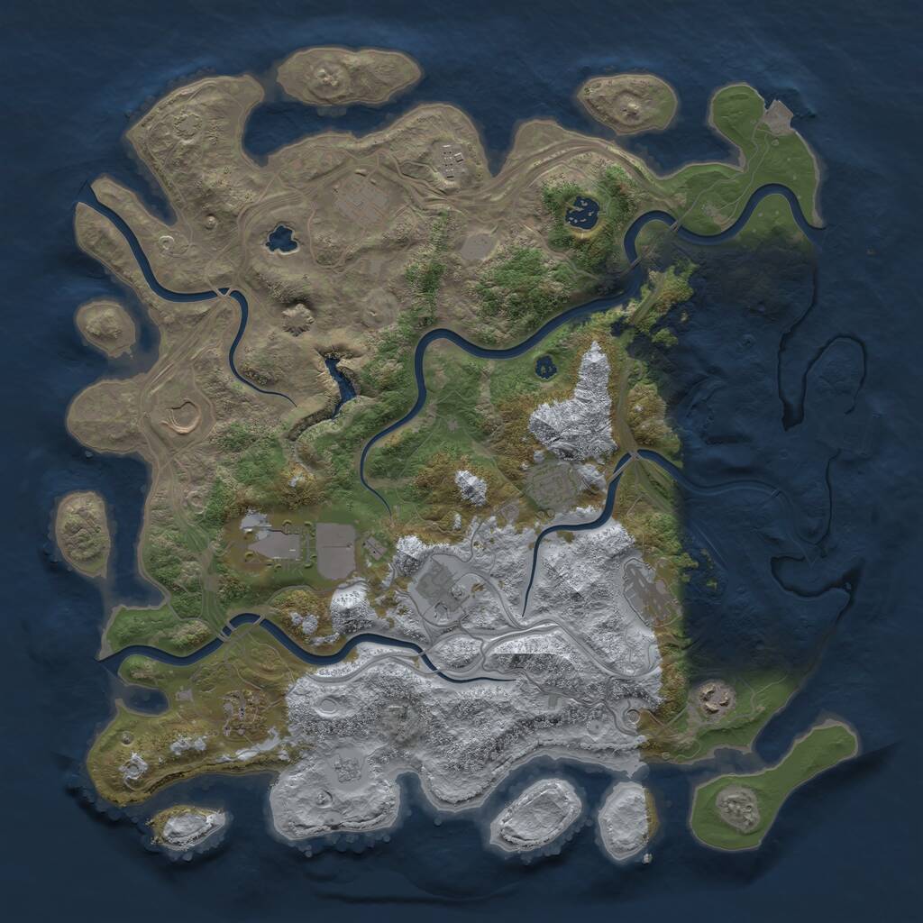 Rust Map: Procedural Map, Size: 4250, Seed: 805602012, 15 Monuments