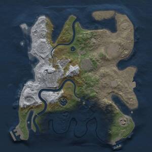 Thumbnail Rust Map: Procedural Map, Size: 3000, Seed: 1099159105, 12 Monuments