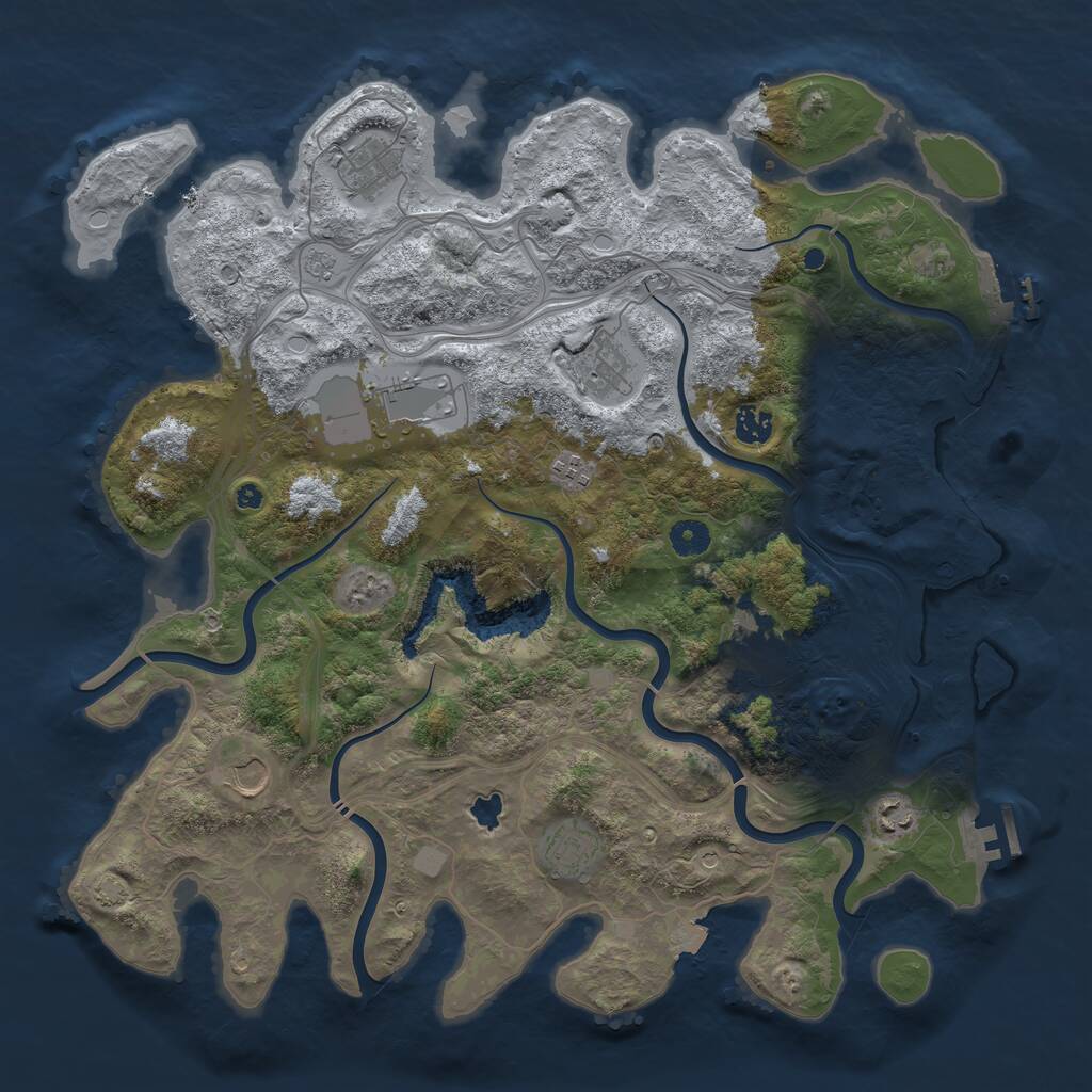 Rust Map: Procedural Map, Size: 4250, Seed: 1023307455, 15 Monuments