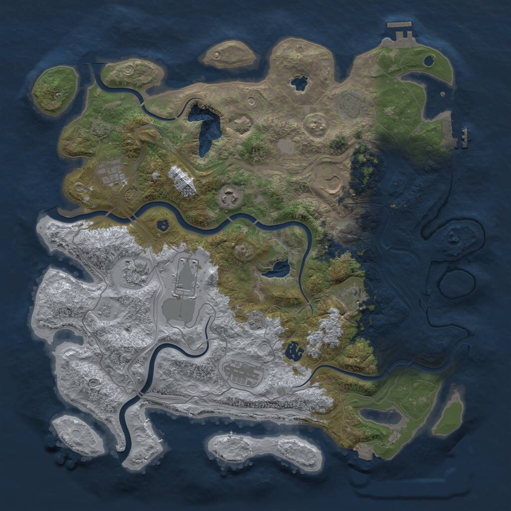Rust Map: Procedural Map, Size: 4250, Seed: 133331, 16 Monuments