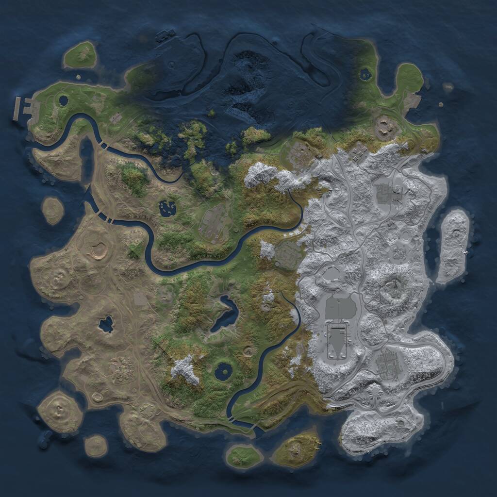 Rust Map: Procedural Map, Size: 4250, Seed: 3456853, 17 Monuments