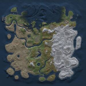 Thumbnail Rust Map: Procedural Map, Size: 4250, Seed: 3456853, 17 Monuments