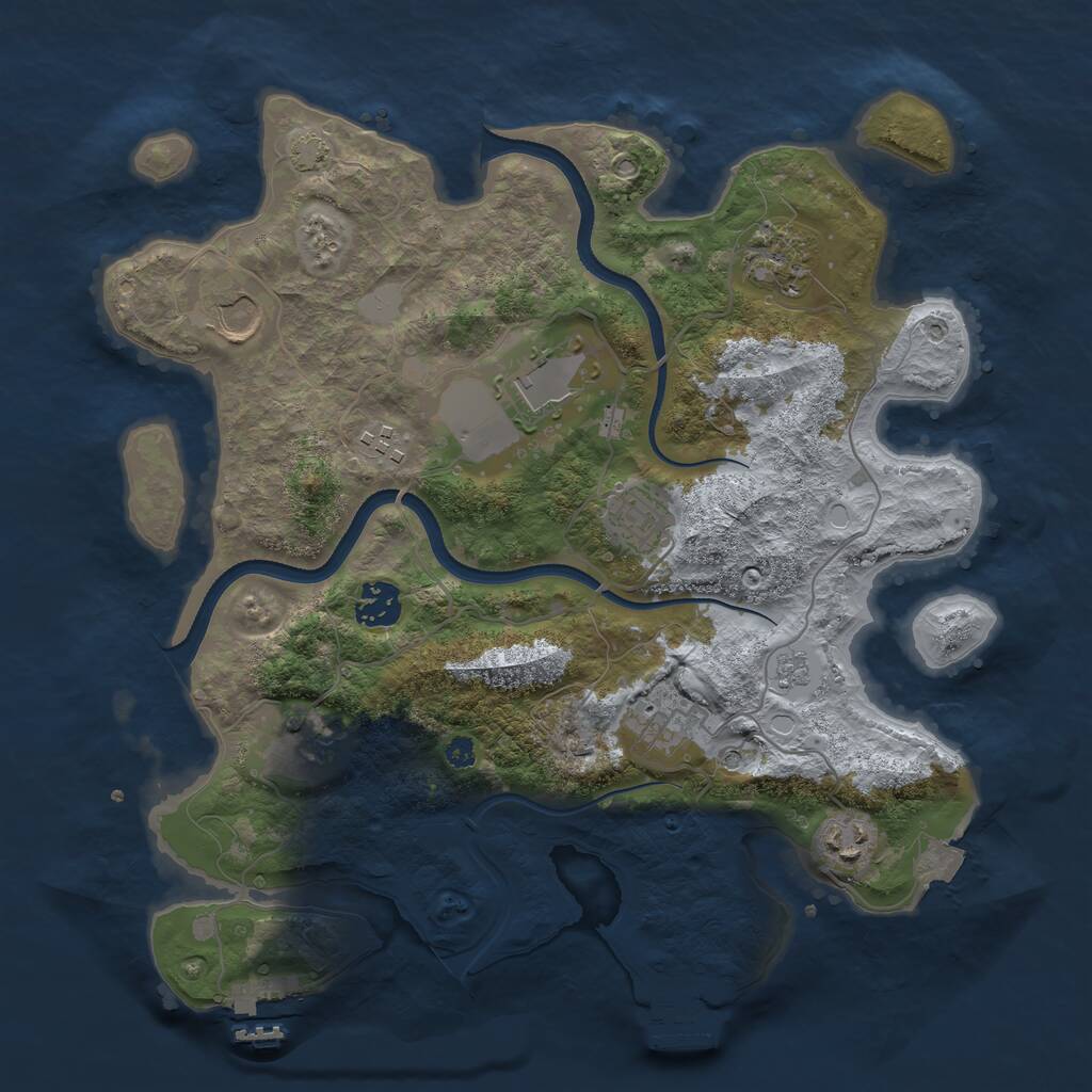 Rust Map: Procedural Map, Size: 3500, Seed: 406531, 15 Monuments