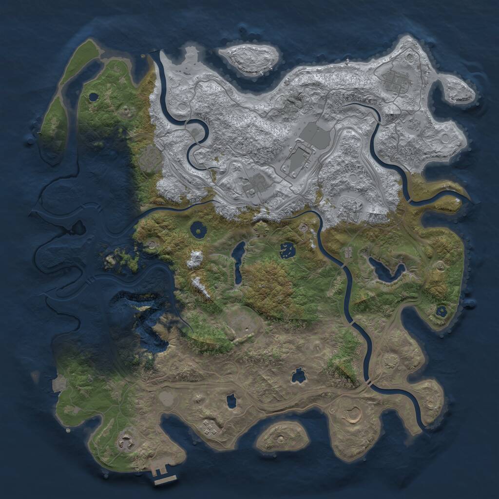 Rust Map: Procedural Map, Size: 4500, Seed: 919878, 15 Monuments