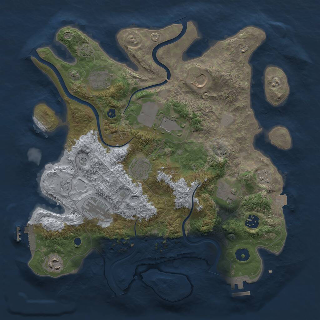 Rust Map: Procedural Map, Size: 3500, Seed: 259890, 15 Monuments
