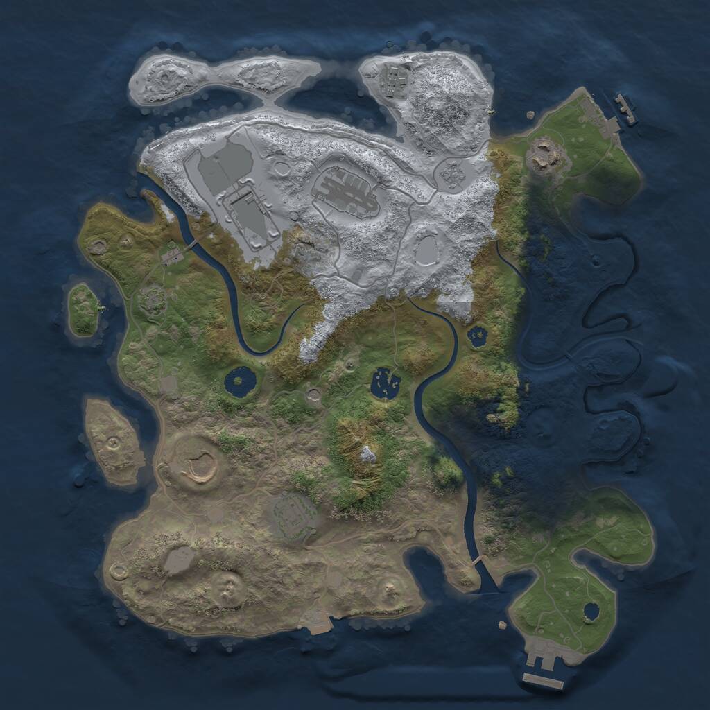 Rust Map: Procedural Map, Size: 3500, Seed: 19919, 13 Monuments