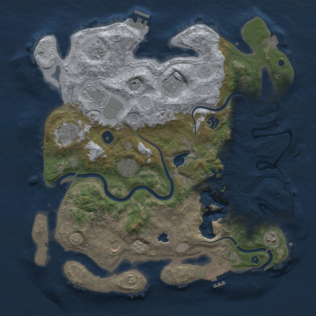 Rust Map: Procedural Map, Size: 4000, Seed: 386177, 15 Monuments