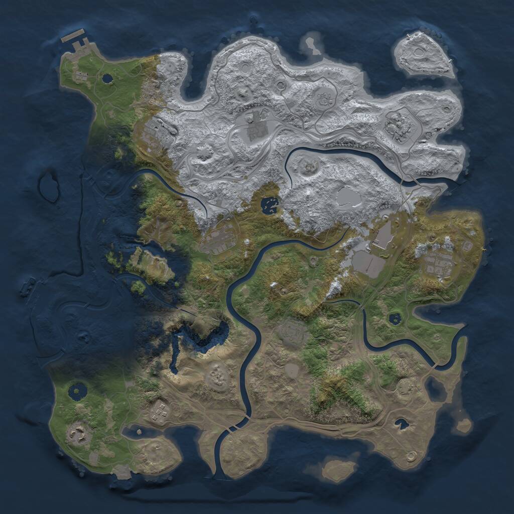 Rust Map: Procedural Map, Size: 4250, Seed: 303867610, 16 Monuments
