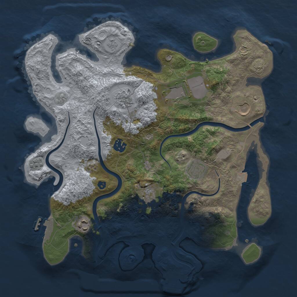 Rust Map: Procedural Map, Size: 3500, Seed: 551462, 14 Monuments