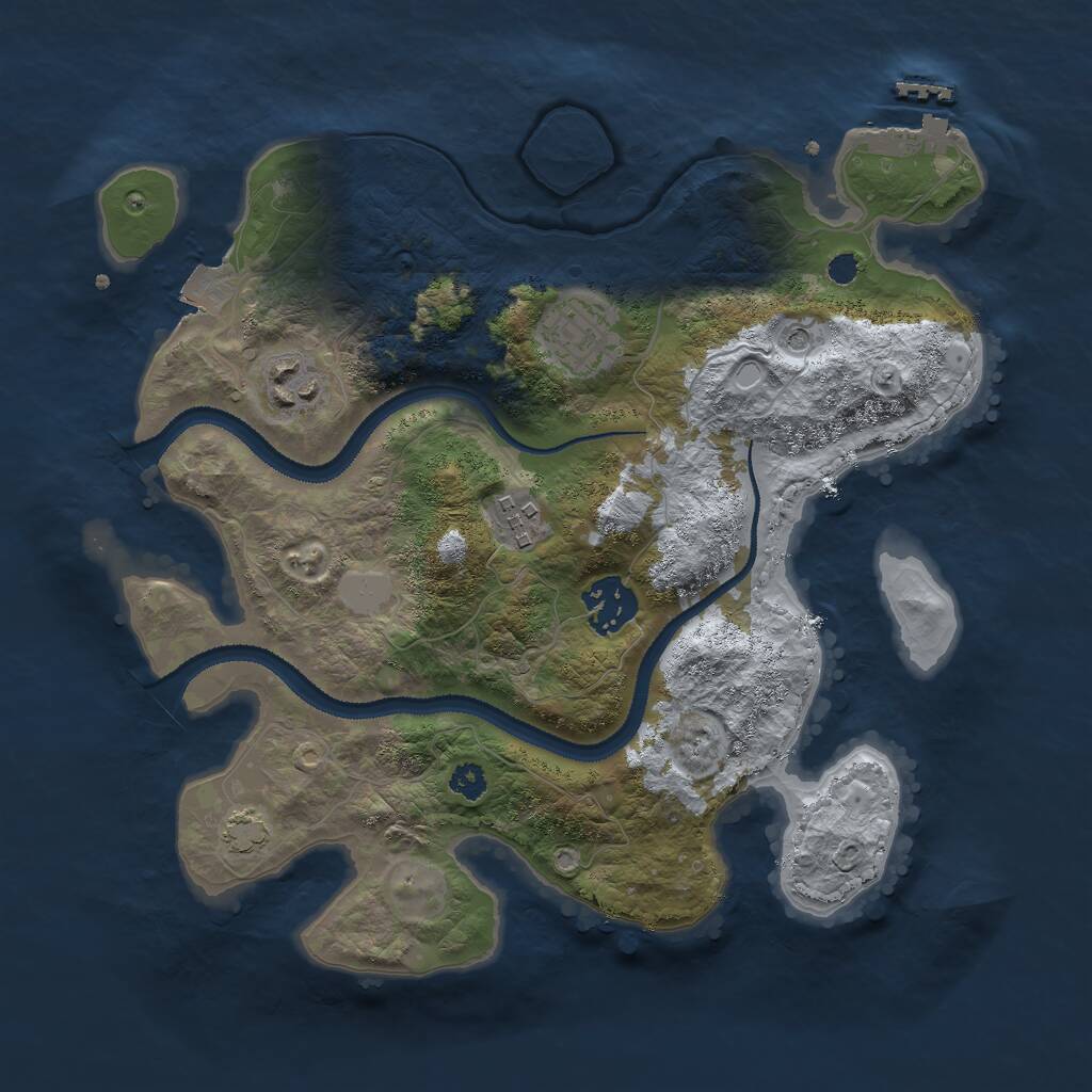 Rust Map: Procedural Map, Size: 3000, Seed: 860979415, 8 Monuments