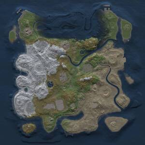 Thumbnail Rust Map: Procedural Map, Size: 3500, Seed: 865390156, 15 Monuments