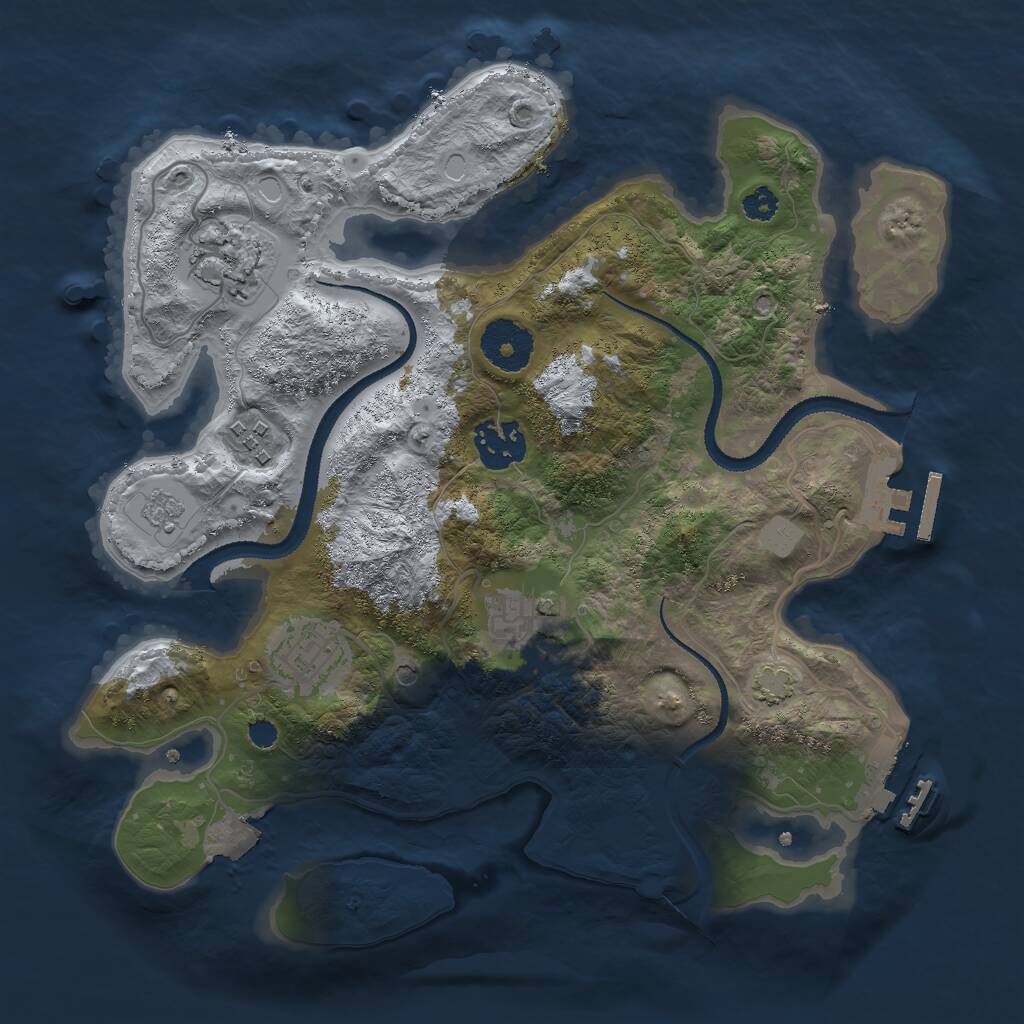 Rust Map: Procedural Map, Size: 3000, Seed: 454520, 11 Monuments