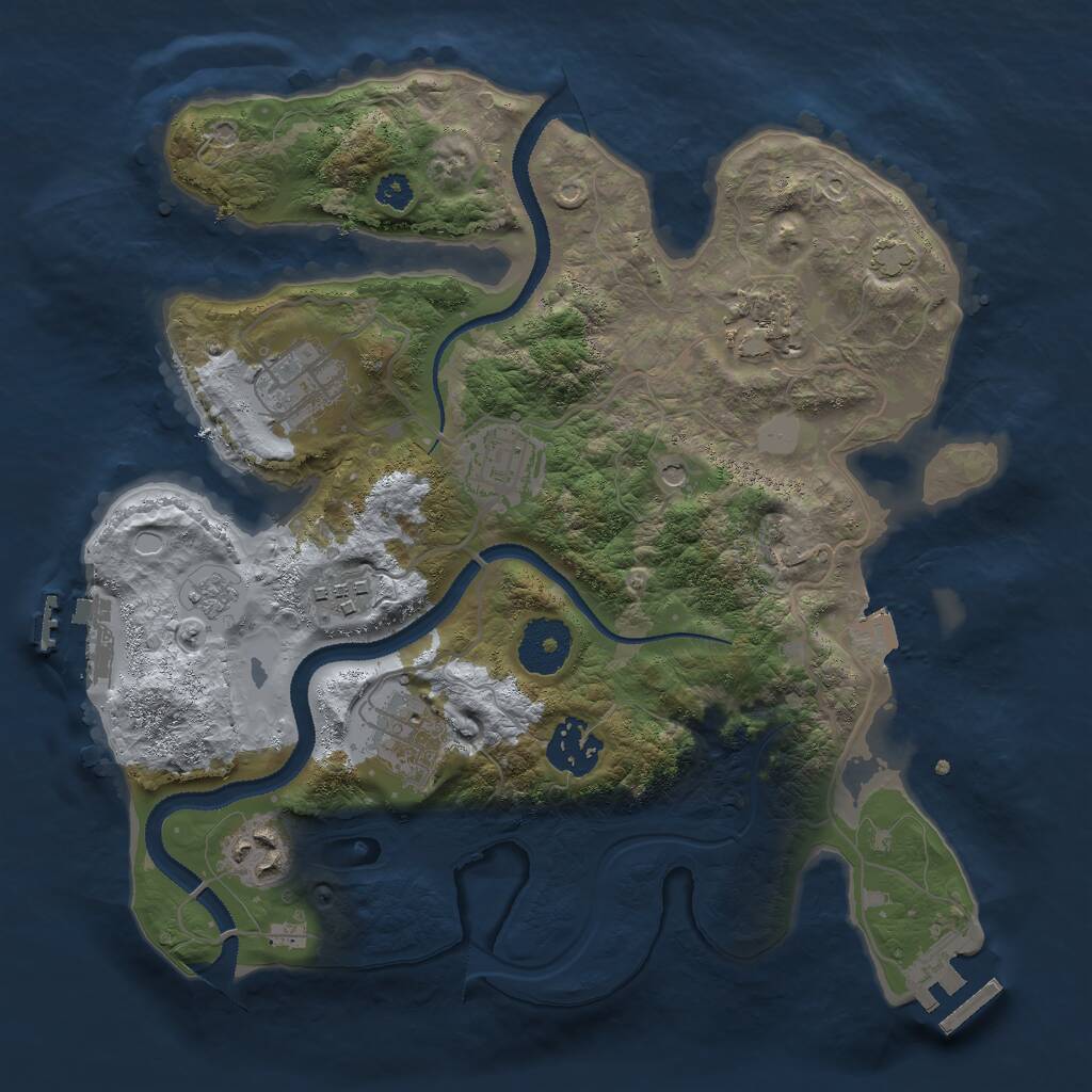 Rust Map: Procedural Map, Size: 3000, Seed: 139249013, 13 Monuments