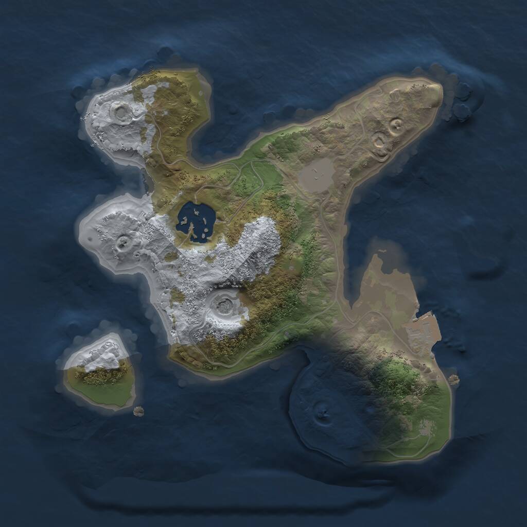 Rust Map: Procedural Map, Size: 2000, Seed: 501388056, 3 Monuments