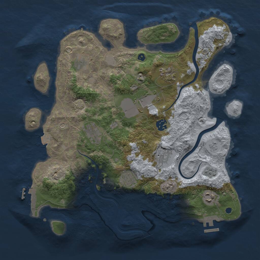 Rust Map: Procedural Map, Size: 3500, Seed: 617100, 15 Monuments