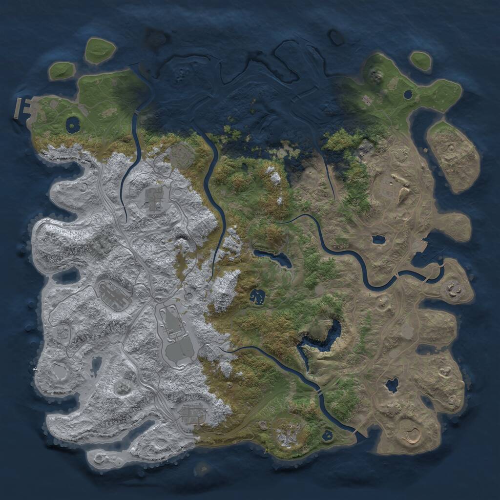 Rust Map: Procedural Map, Size: 4750, Seed: 48936, 16 Monuments