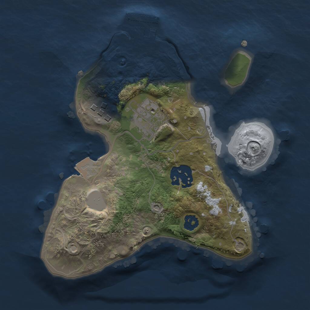 Rust Map: Procedural Map, Size: 2000, Seed: 1929994284, 5 Monuments