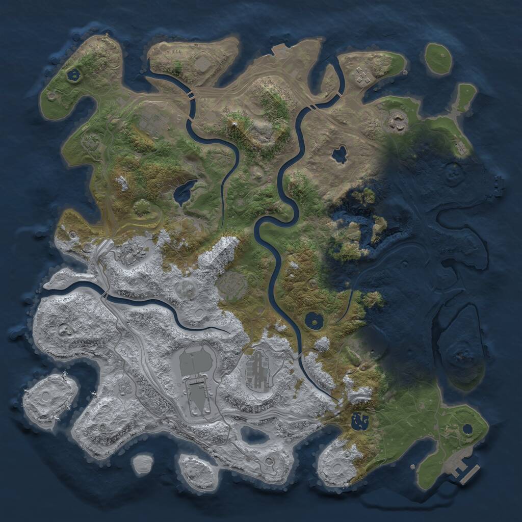 Rust Map: Procedural Map, Size: 4250, Seed: 513077852, 15 Monuments