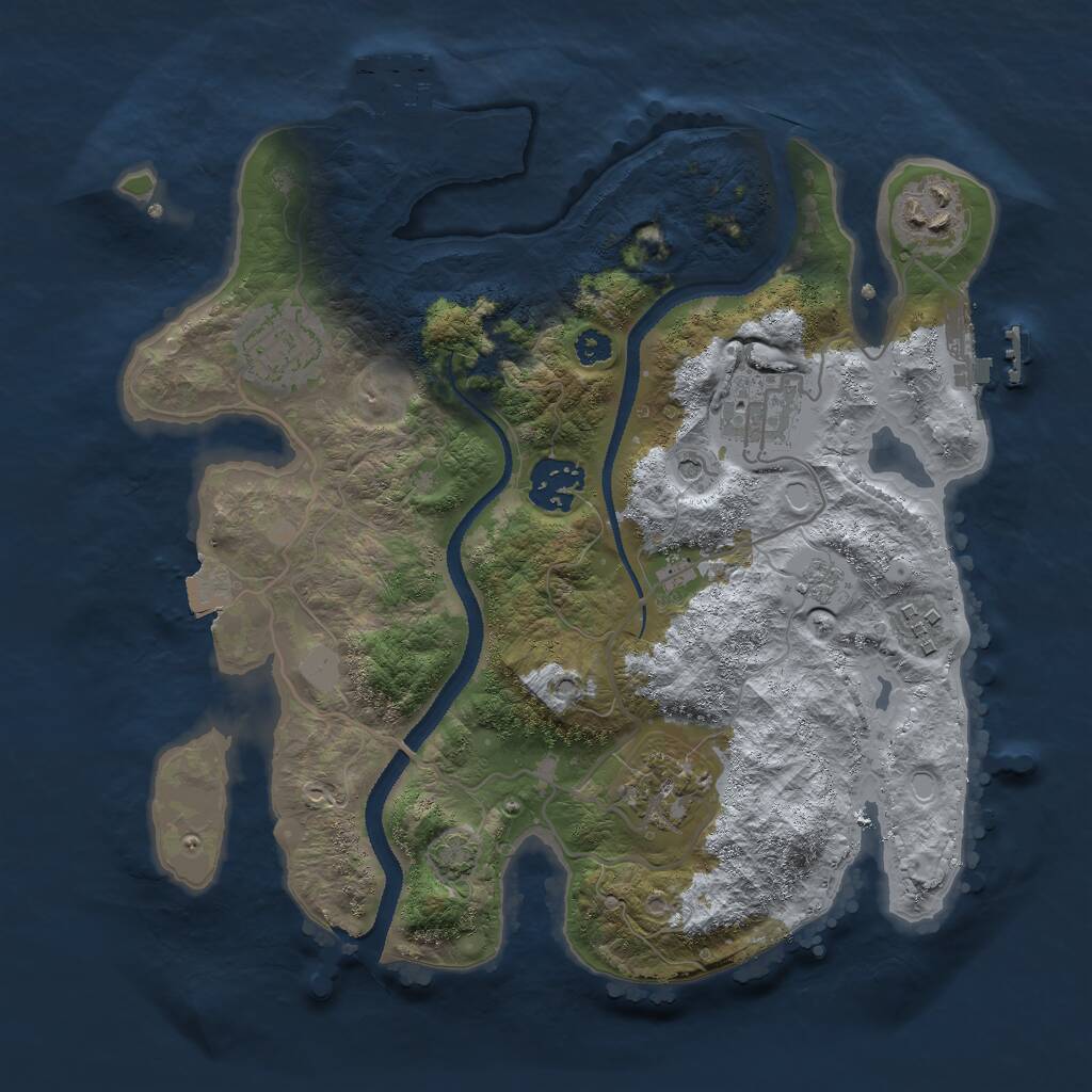 Rust Map: Procedural Map, Size: 3000, Seed: 365248, 12 Monuments