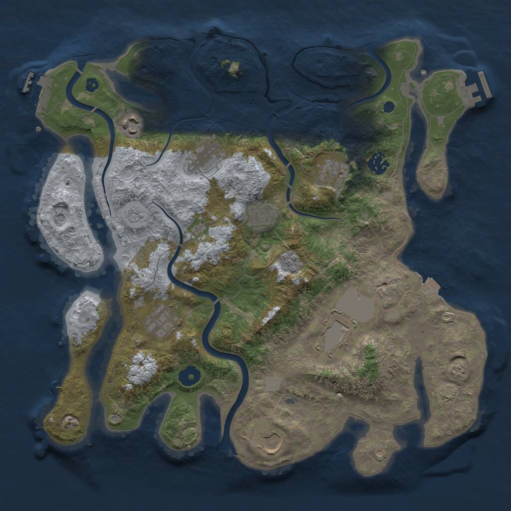 Rust Map: Procedural Map, Size: 3700, Seed: 1621789308, 15 Monuments
