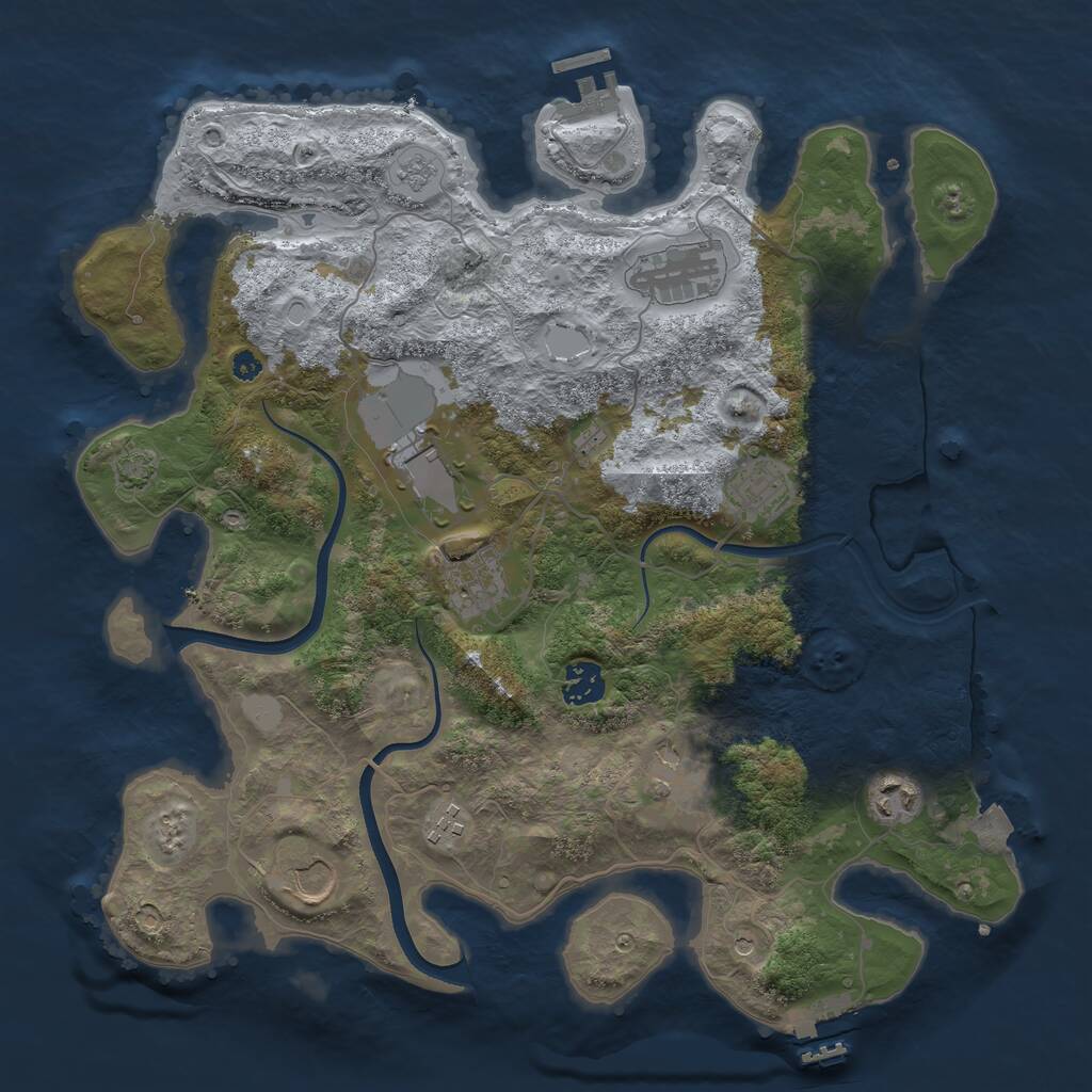 Rust Map: Procedural Map, Size: 3700, Seed: 986738413, 15 Monuments