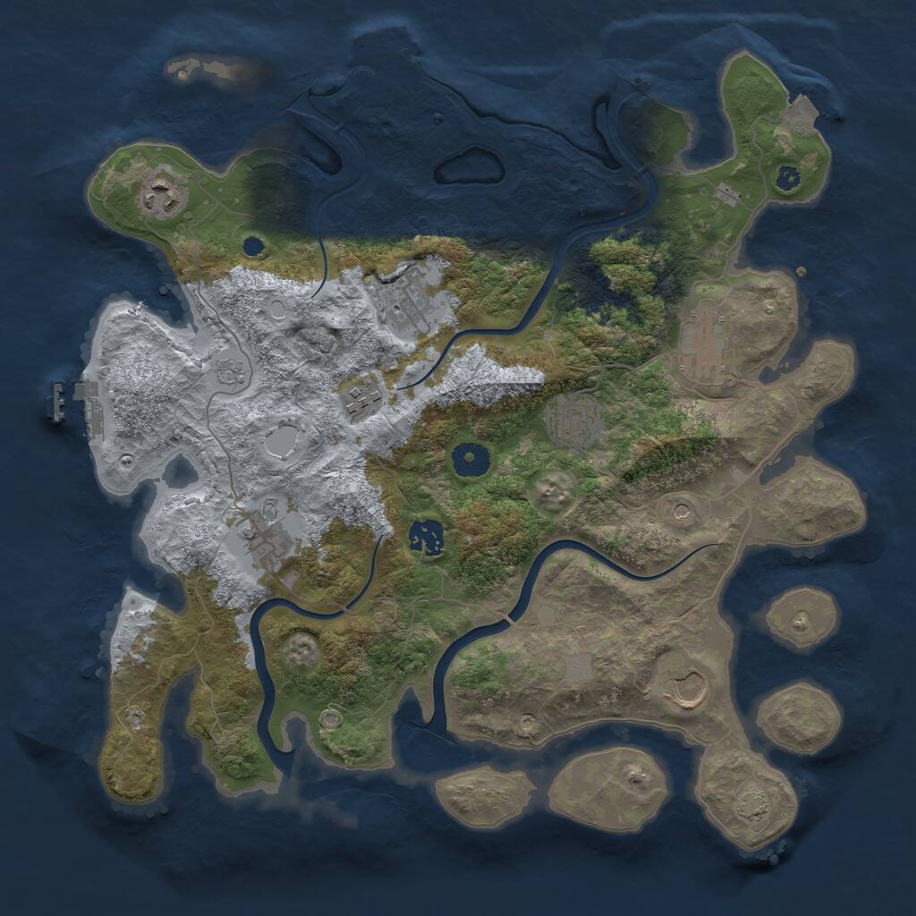 Rust Map: Procedural Map, Size: 3750, Seed: 14892, 14 Monuments