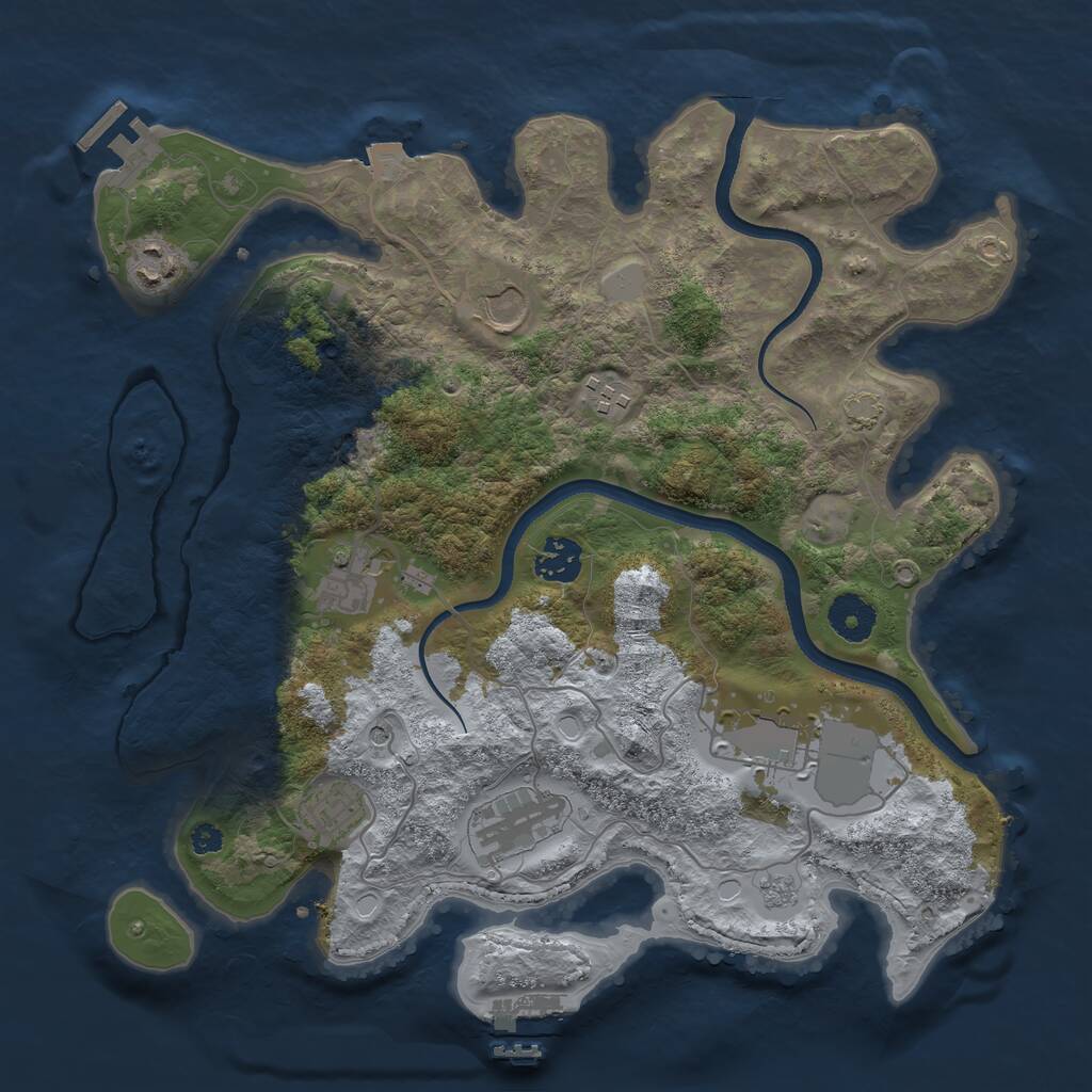 Rust Map: Procedural Map, Size: 3500, Seed: 526334, 14 Monuments