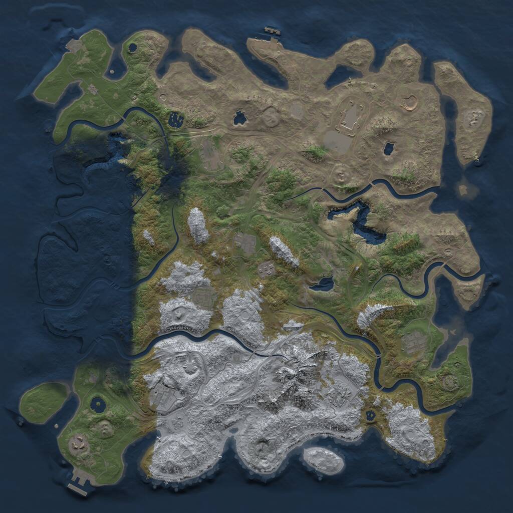 Rust Map: Procedural Map, Size: 5000, Seed: 143263769, 17 Monuments