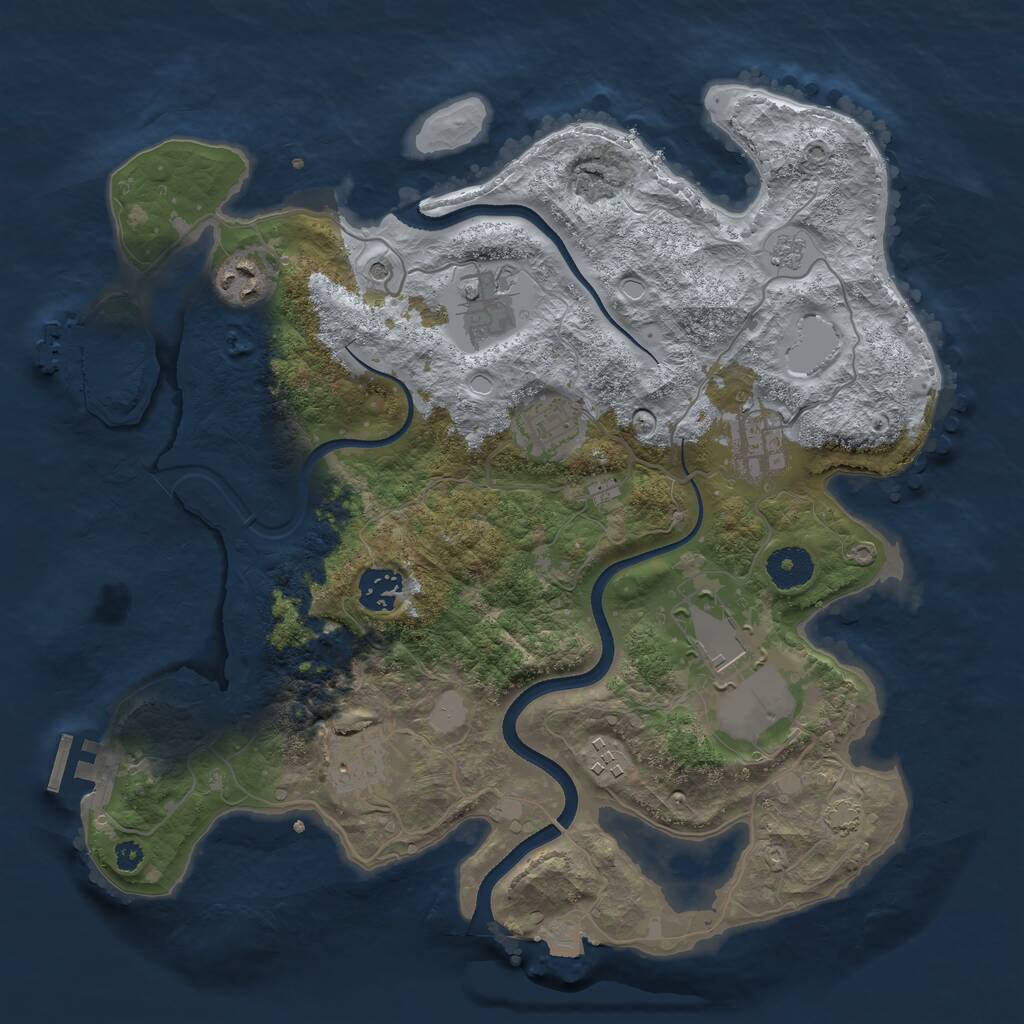 Rust Map: Procedural Map, Size: 3500, Seed: 333500, 14 Monuments