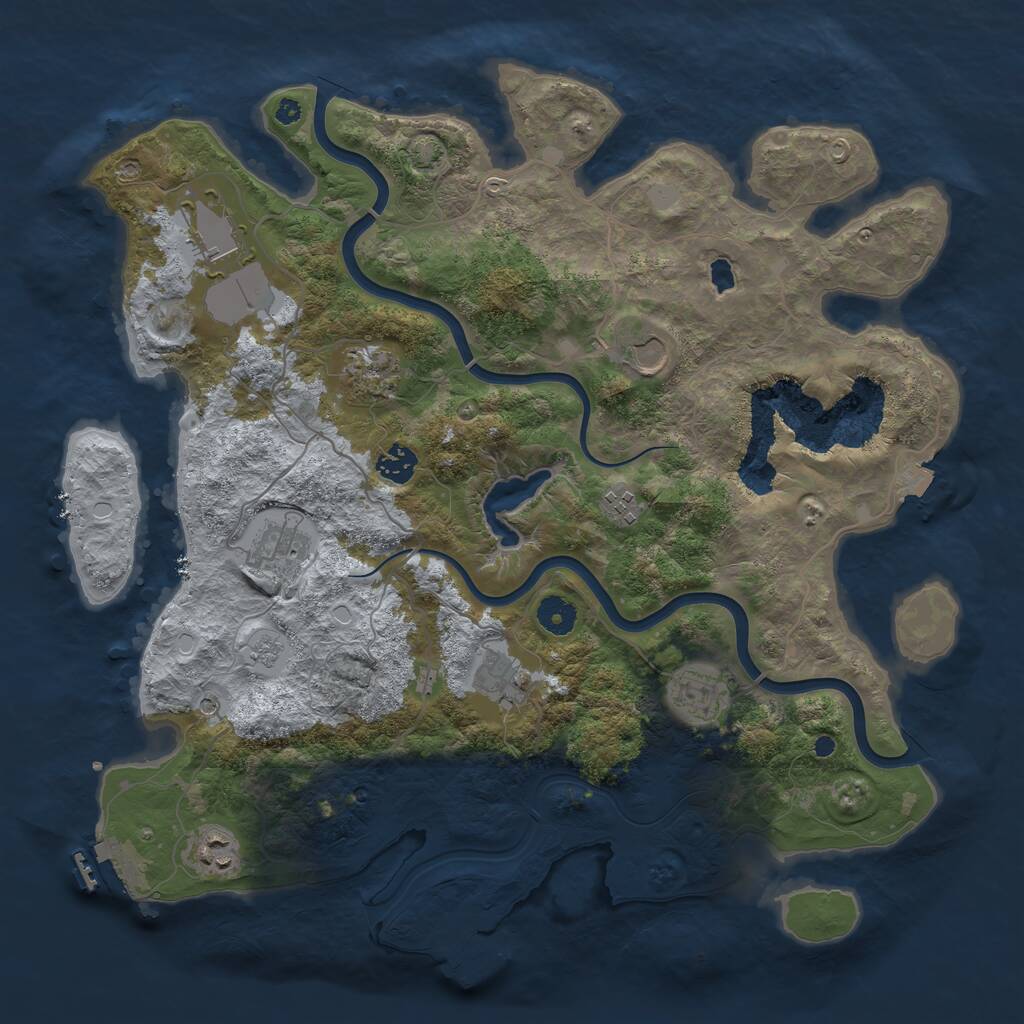 Rust Map: Procedural Map, Size: 4000, Seed: 314843, 15 Monuments