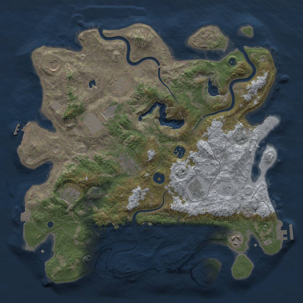 Rust Map: Procedural Map, Size: 4000, Seed: 18777, 15 Monuments