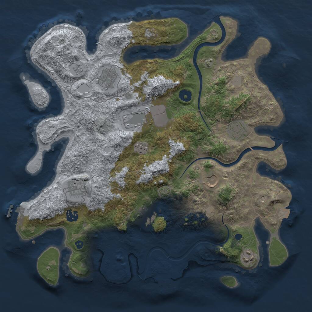 Rust Map: Procedural Map, Size: 3750, Seed: 19524, 15 Monuments