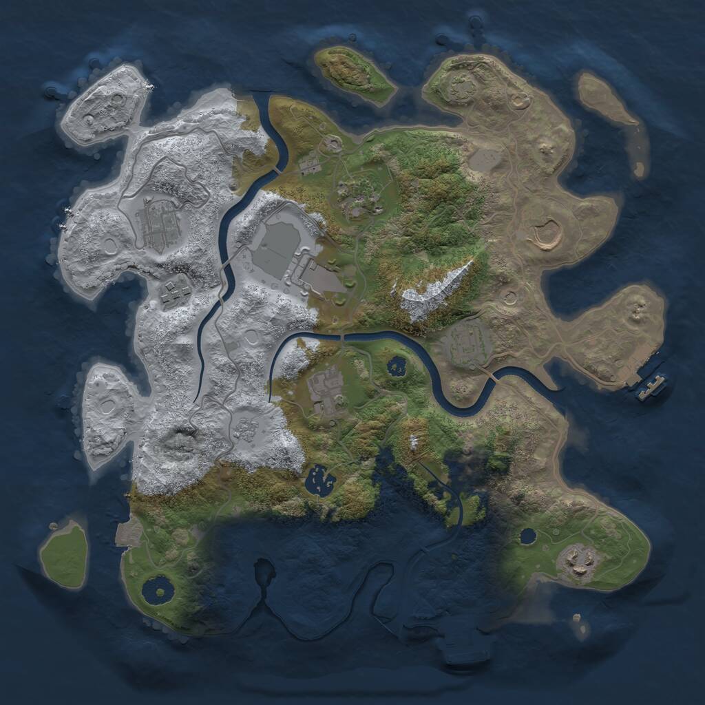 Rust Map: Procedural Map, Size: 3500, Seed: 403335, 15 Monuments