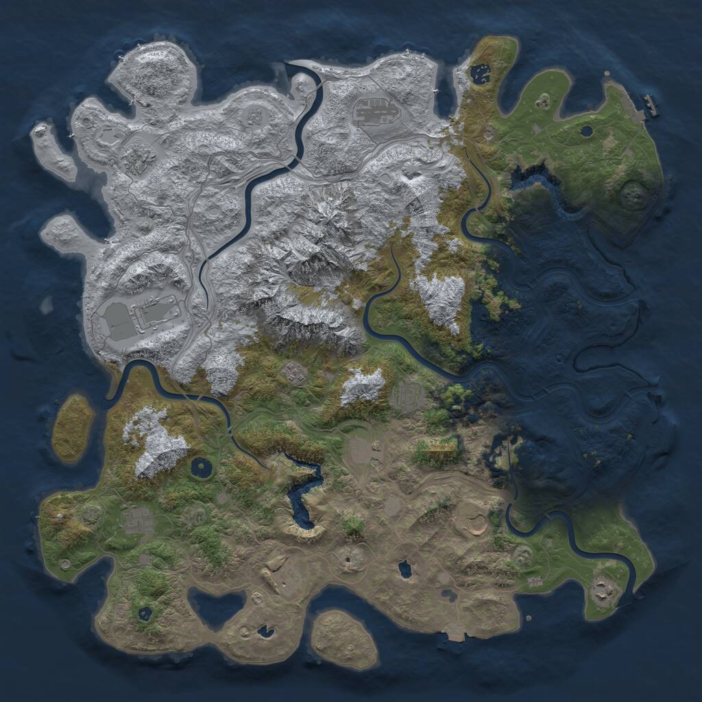 Rust Map: Procedural Map, Size: 5000, Seed: 7687, 17 Monuments