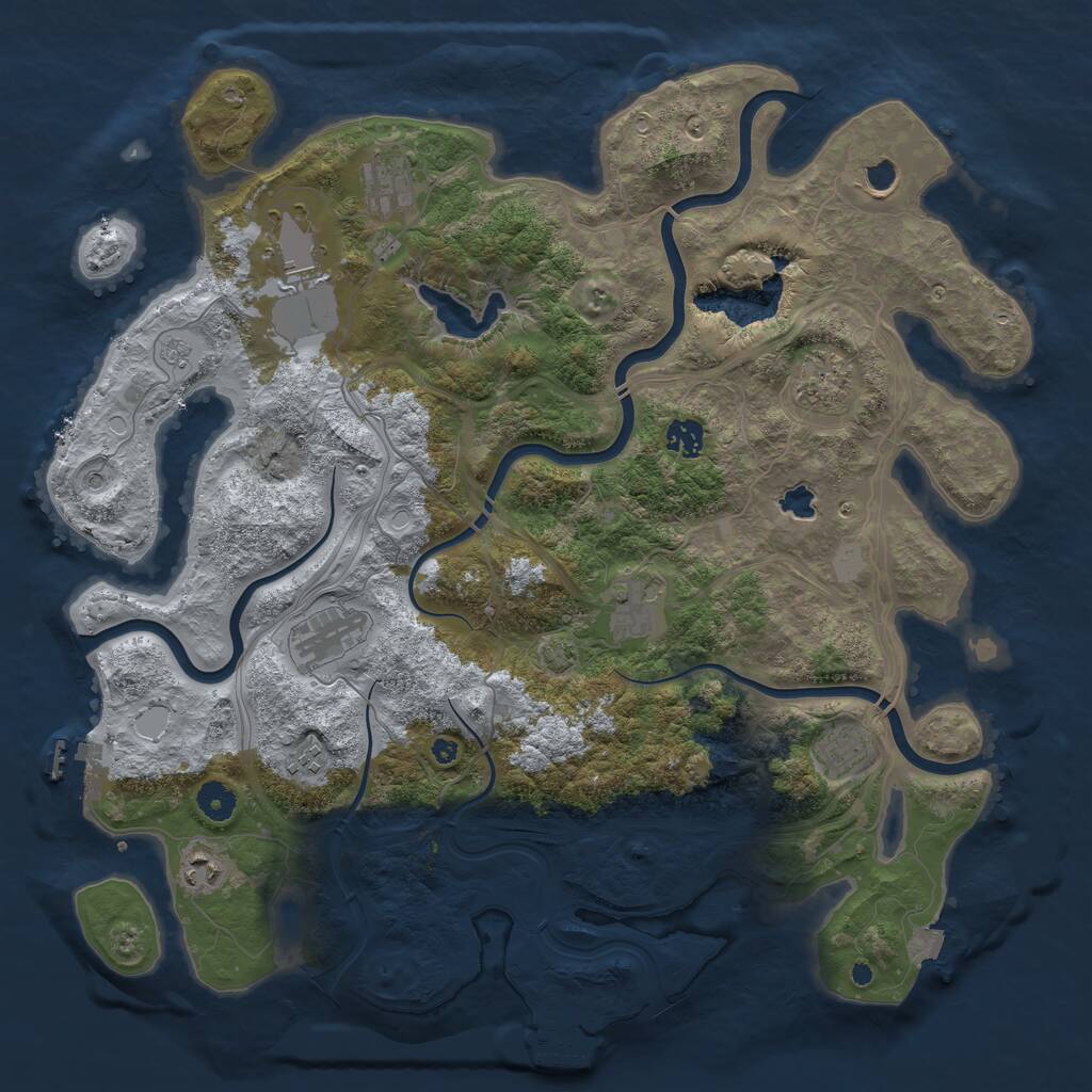 Rust Map: Procedural Map, Size: 4250, Seed: 1695952109, 16 Monuments