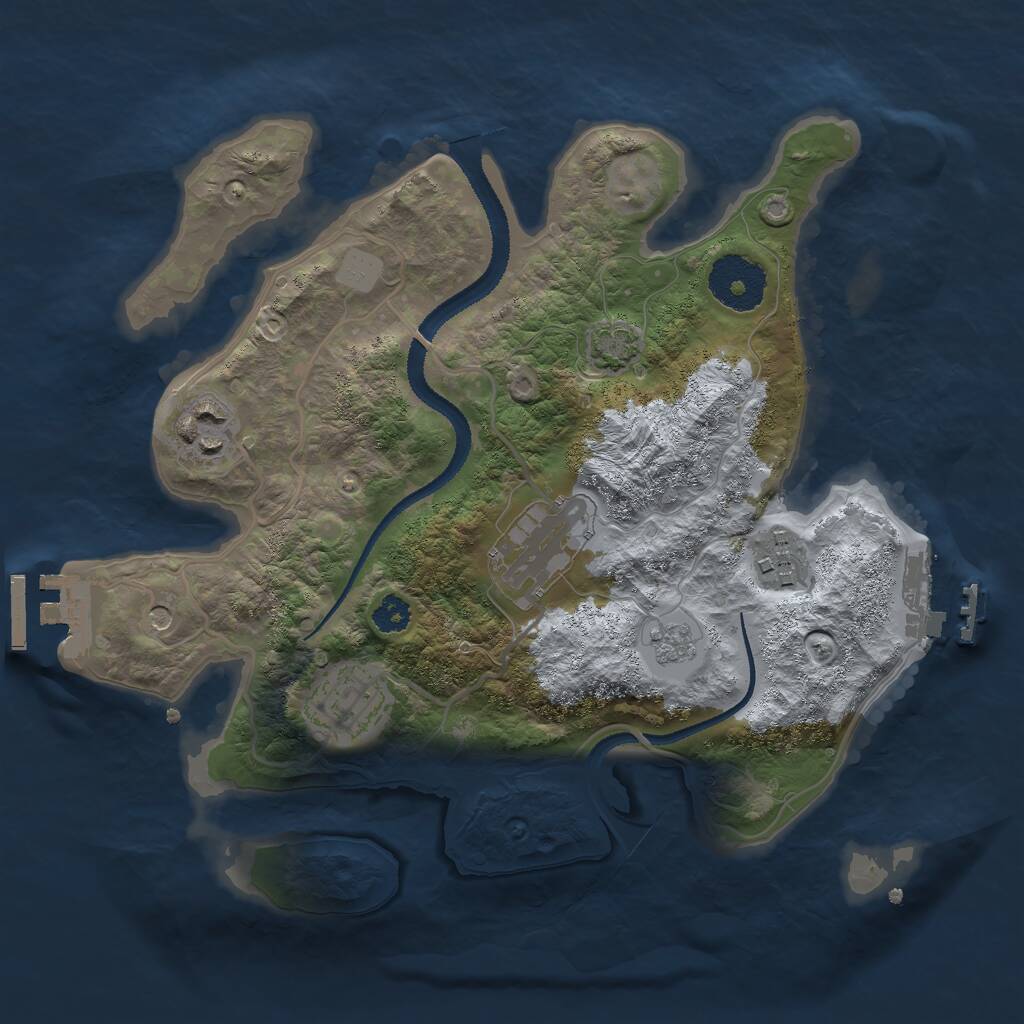 Rust Map: Procedural Map, Size: 2750, Seed: 88512, 10 Monuments