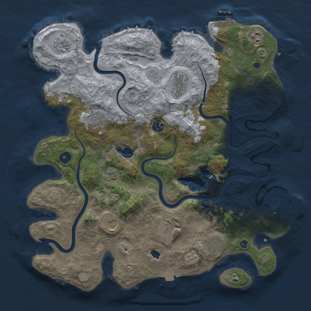 Rust Map: Procedural Map, Size: 4000, Seed: 984486, 15 Monuments
