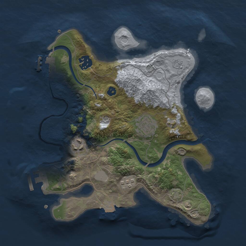 Rust Map: Procedural Map, Size: 2700, Seed: 393341886, 10 Monuments